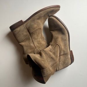 Isabel Marant Crisi Tan Suede Ankle Boots Size 38